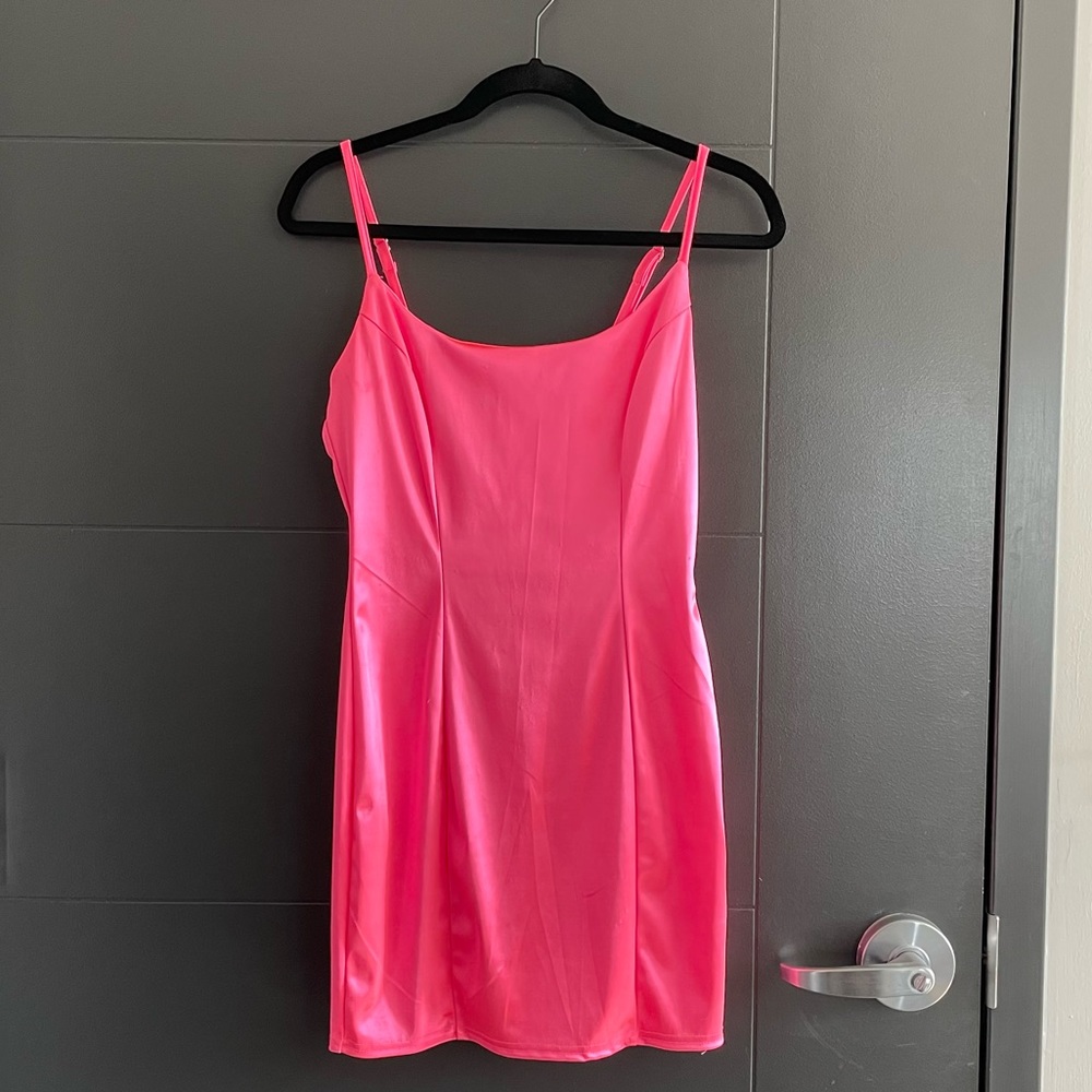 Fashion Nova Pink Satin Mini dress